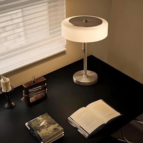 Chrome & White 2-Light Glass Table Lamp view 3
