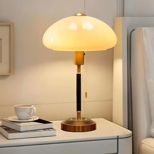 Vintage Table Lamp, Decorative Pumpkin Table Light with Glass view 2
