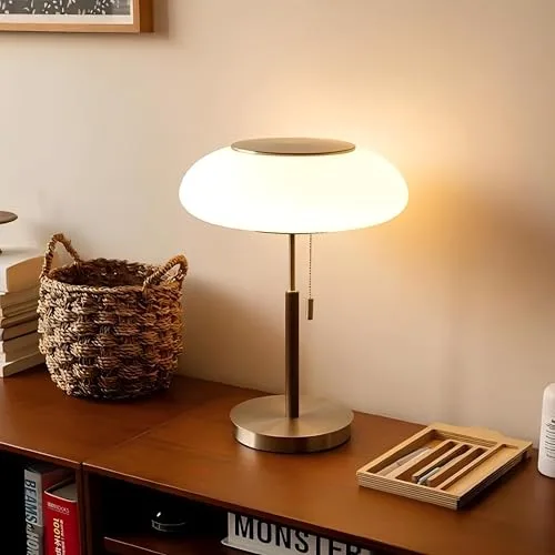 White 3-Light Glass Table Lamp view 2