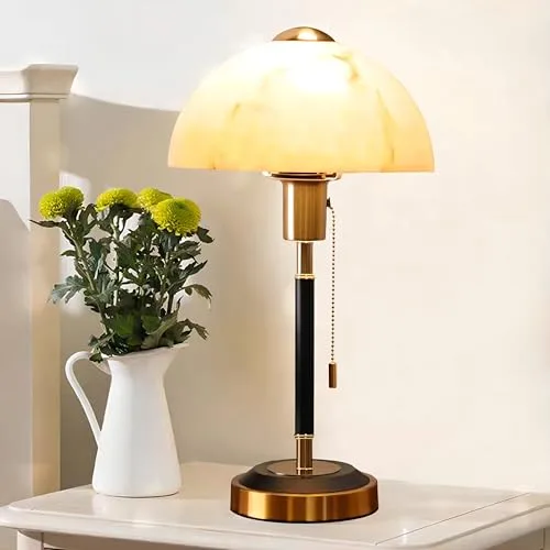 Vintage Table Lamp, Decorative Table Light with Glass Shade view 3