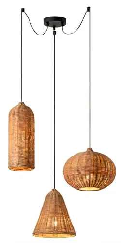 Rattan 3-Light Pendant view 2