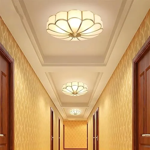 17.7 Inch Flush Mount Ceiling Light, 4 Lights Brass view 3