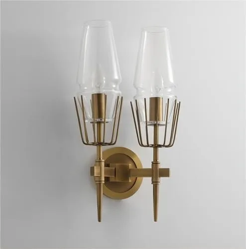 Bronze color 2-Light Glass Wall view 2