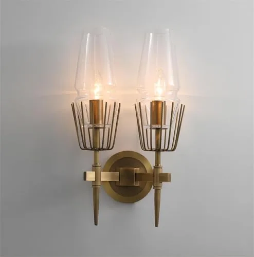 Bronze color 2-Light Glass Wall view 3