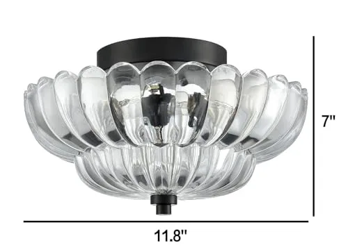 Black Base & Clear Lampshade Close to Ceiling view 3