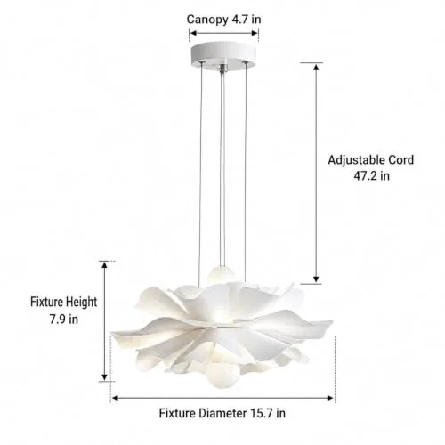 2-Light Acrylic Flower Pendant Light, Modern Minimalist Creative Hanging view 3