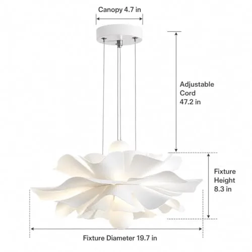 2-Light Acrylic Flower Pendant Light, Modern Minimalist Creative Hanging view 3