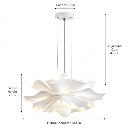 2-Light Acrylic Flower Pendant Light, Modern Minimalist Creative Hanging view 3