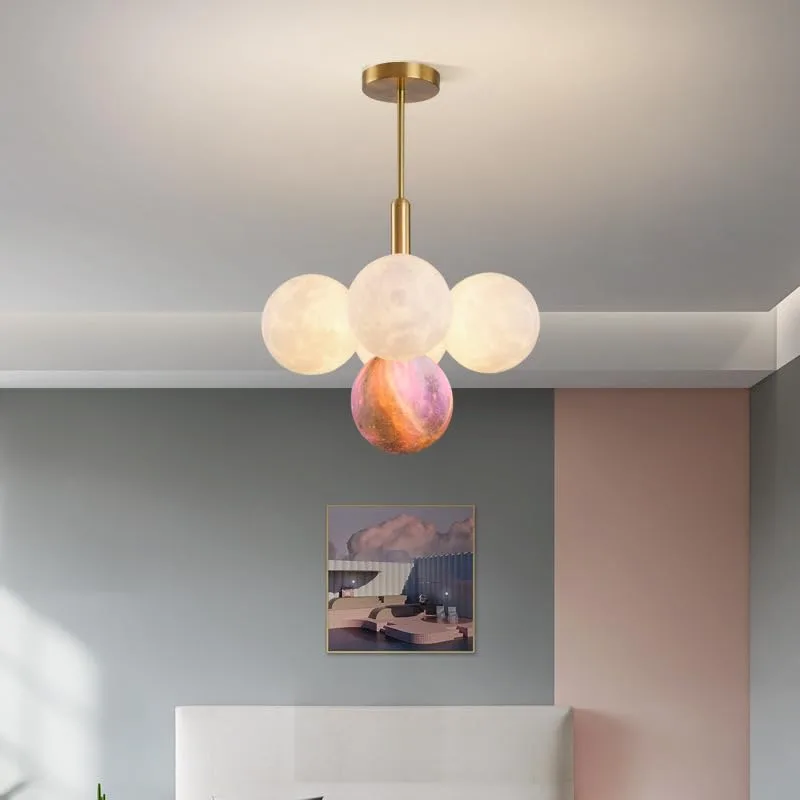 Modern Scandinavian Creative Simple Bubble Moon Chandelier view 1