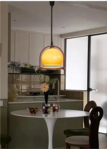 11.8 Inch Medieval Cream Style Pendant Light, Retractable Chandelier view 2