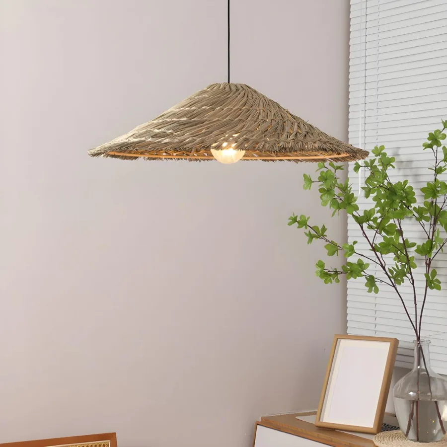 1-Light Straw Chandelier view 1
