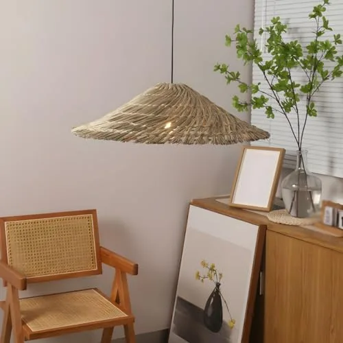 1-Light Straw Chandelier view 3