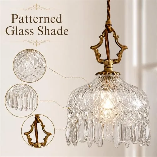 Clear 1-Light Crystal Chandelier view 3