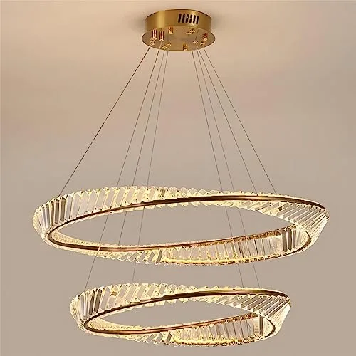 Gold 2-Light Crystal Chandelier view 2