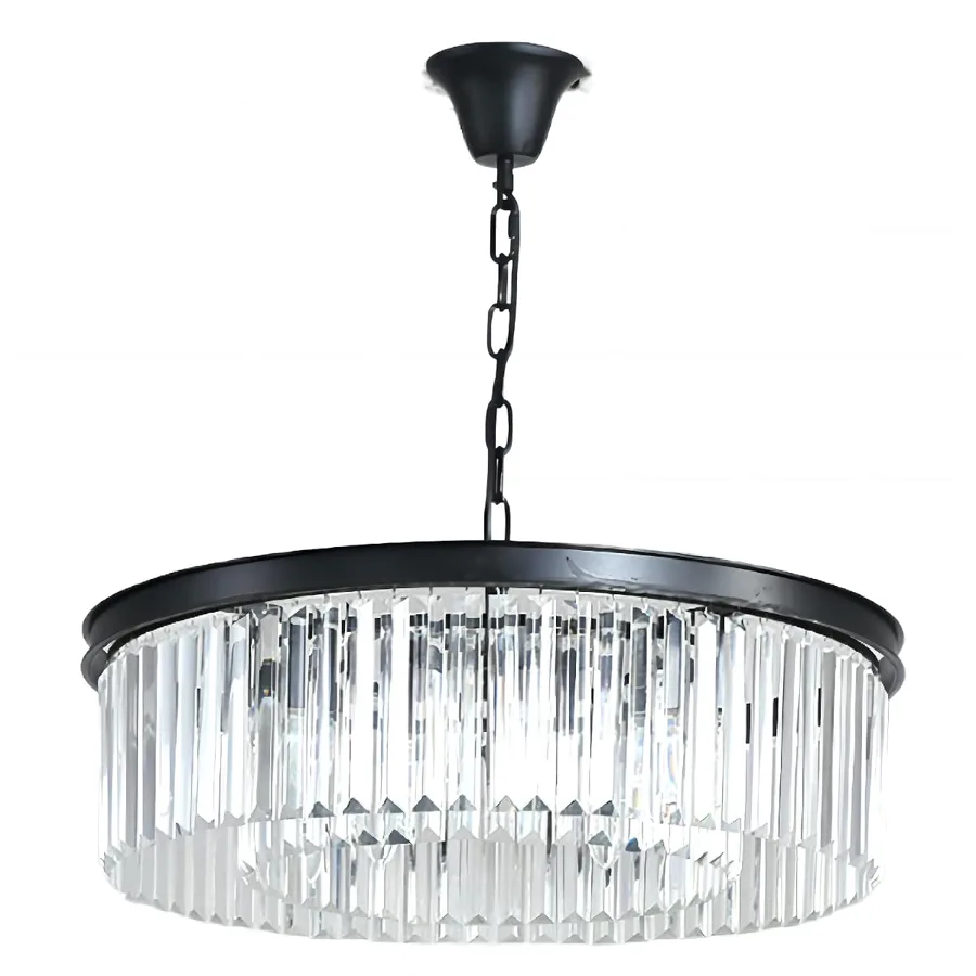 Black 8-Light Crystal Chandelier view 1