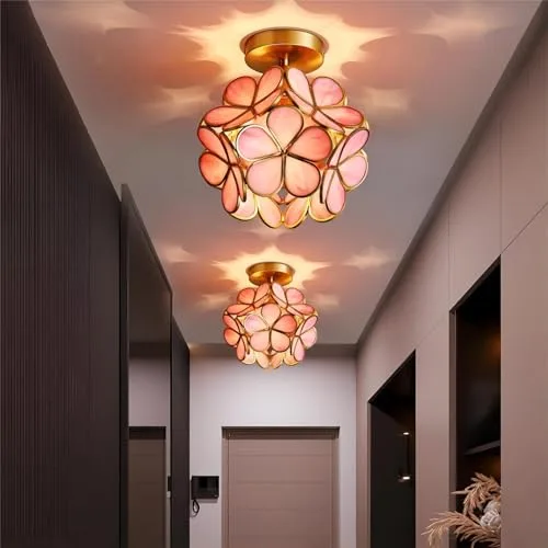 Pink 1-Light Glass Ceiling view 3