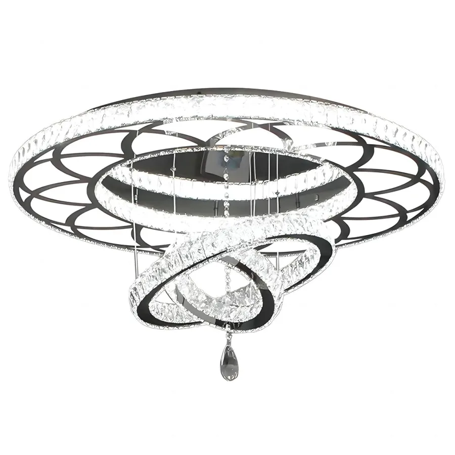 Chrome Silver Crystal Chandelier view 1