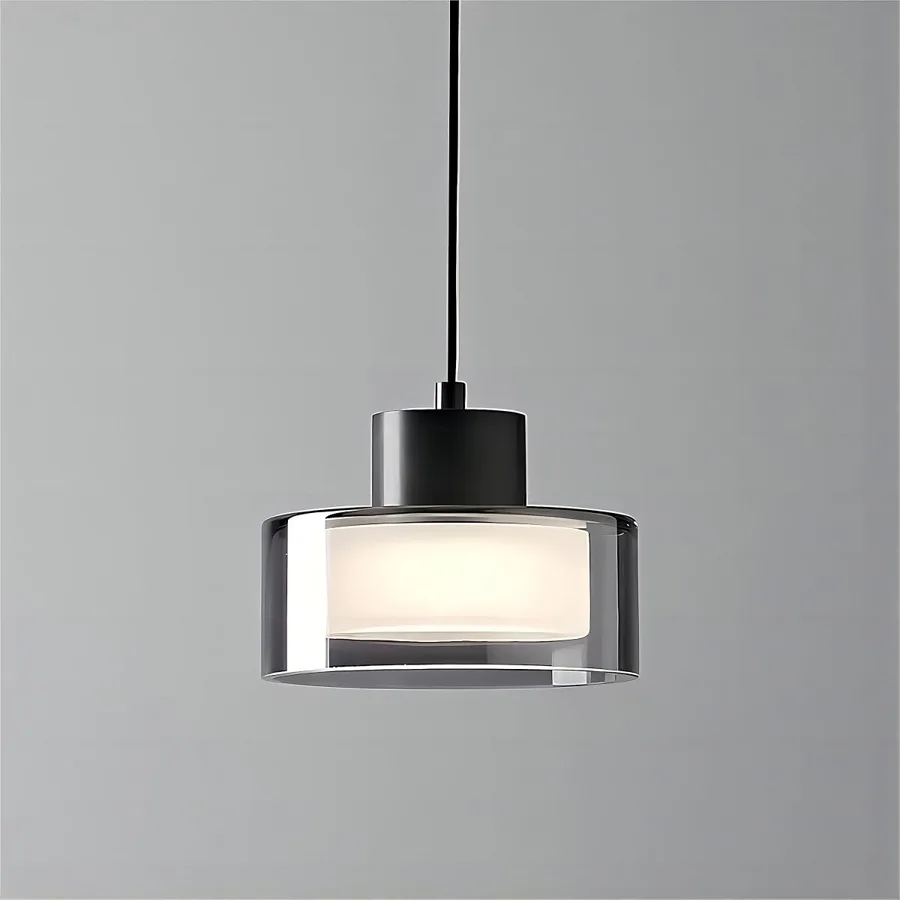 Black 1-Light Glass Pendant view 1
