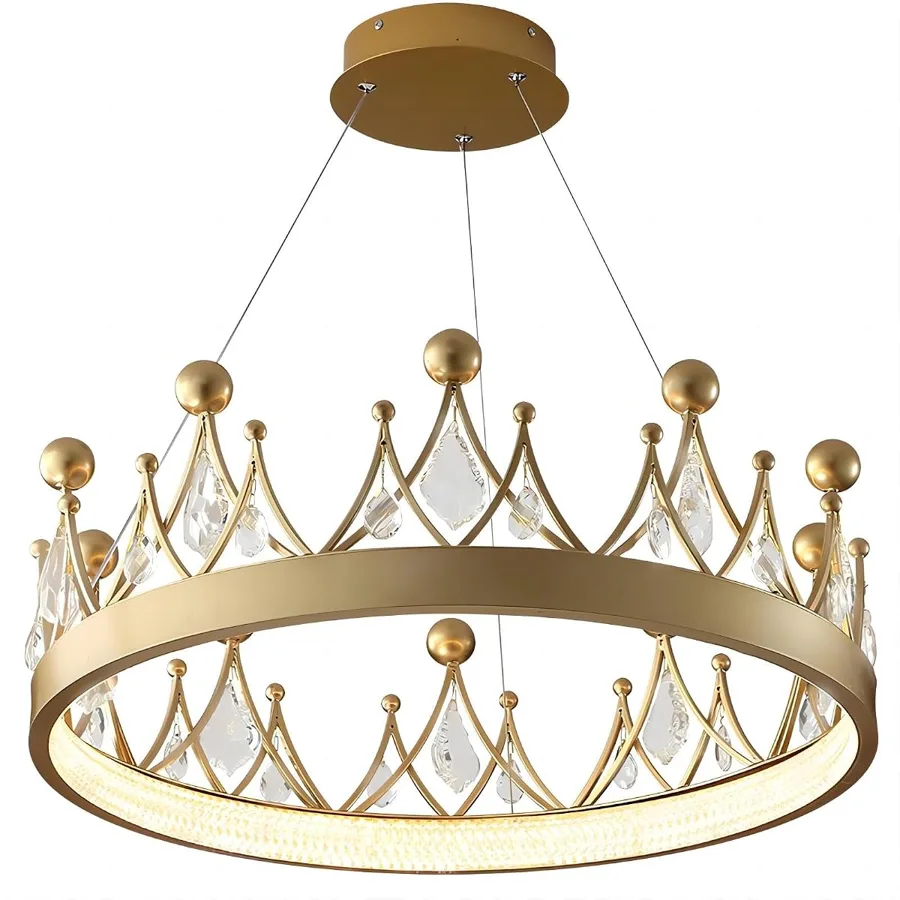 Gold 1-Light Crystal Chandelier view 1