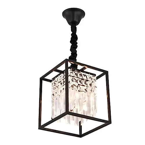 Black 1-Light Crystal, Metal, Polycarbonate Chandelier view 2