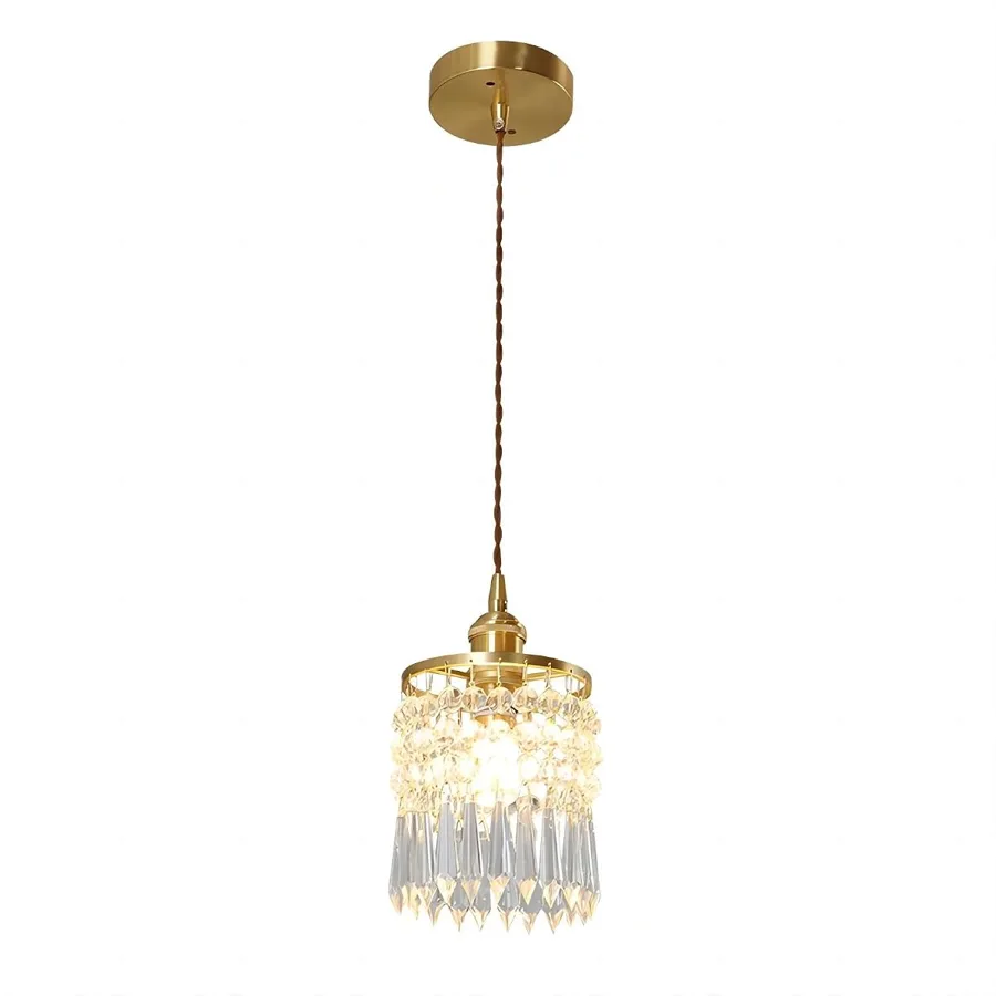 Gold 1-Light Crystal Pendant view 1