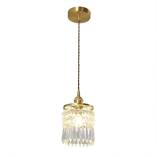 Gold 1-Light Crystal Pendant view 2