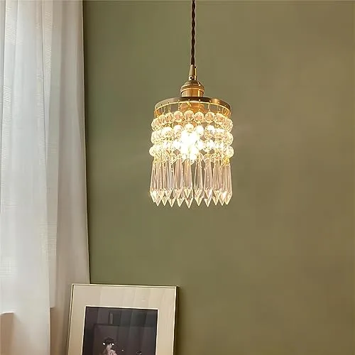 Gold 1-Light Crystal Pendant view 3