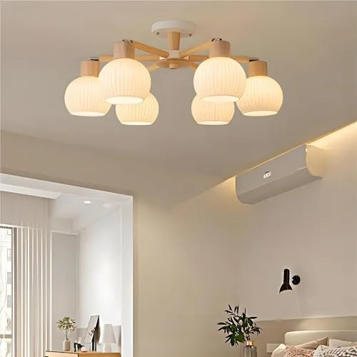 Log Color 6-Light Glass Ceiling view 2