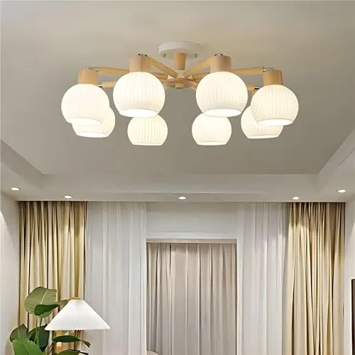 Log Color 8-Light Glass Ceiling view 3