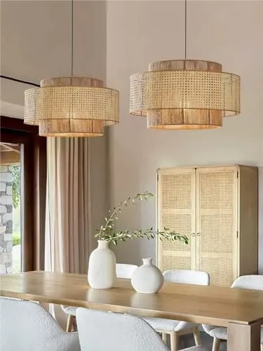 1-Light Rattan Chandelier view 2