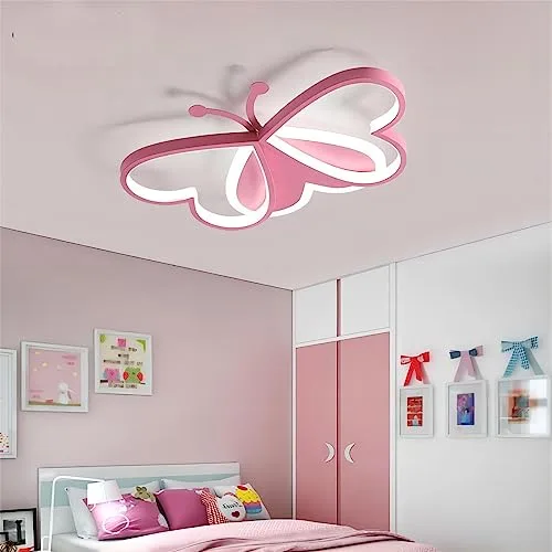 Pink 1-Light Acrylic Close to Ceiling view 3