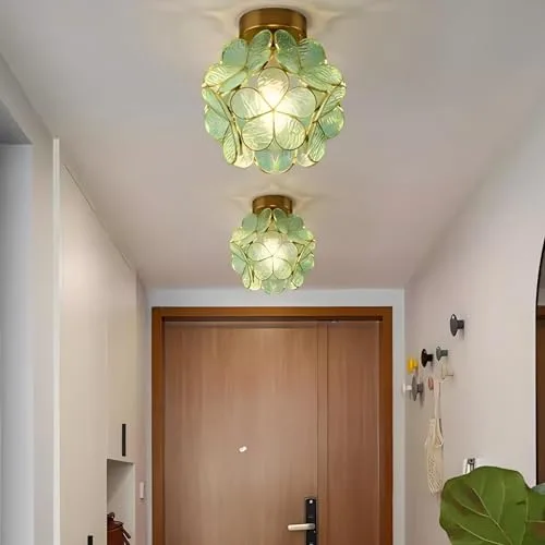 Blueish Green 1-Light Glass Ceiling view 3