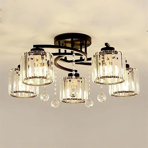 Black 5-Light Crystal Chandelier view 2