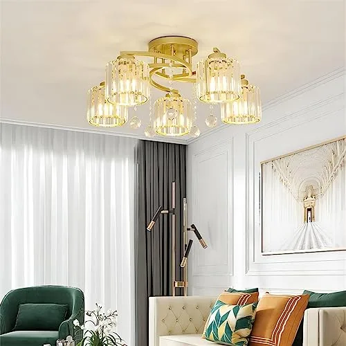 Gold 5-Light Crystal Chandelier view 3