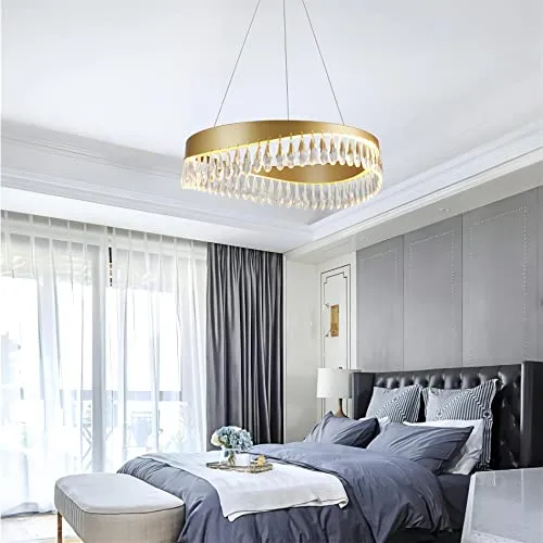 Gold 1-Light Crystal Chandelier view 3