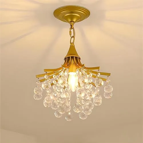 Gold 1-Light Crystal Chandelier view 2