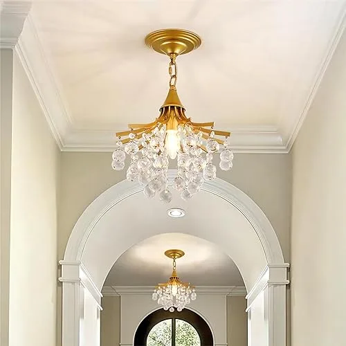 Gold 1-Light Crystal Chandelier view 3