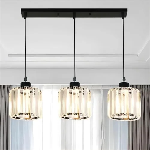 Long 3-Light Crystal Pendant view 2
