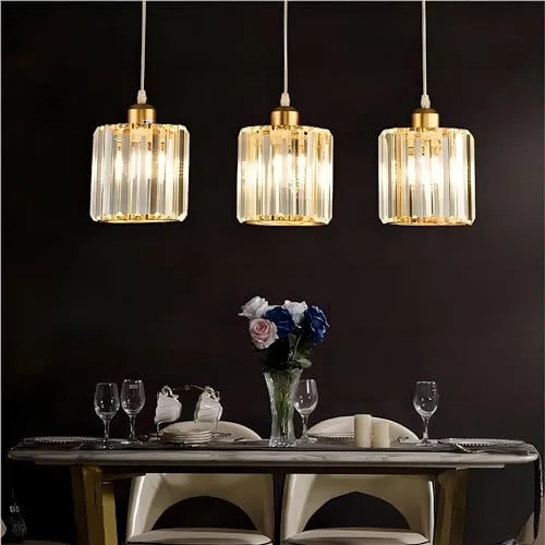 Long 3-Light Crystal Pendant view 3