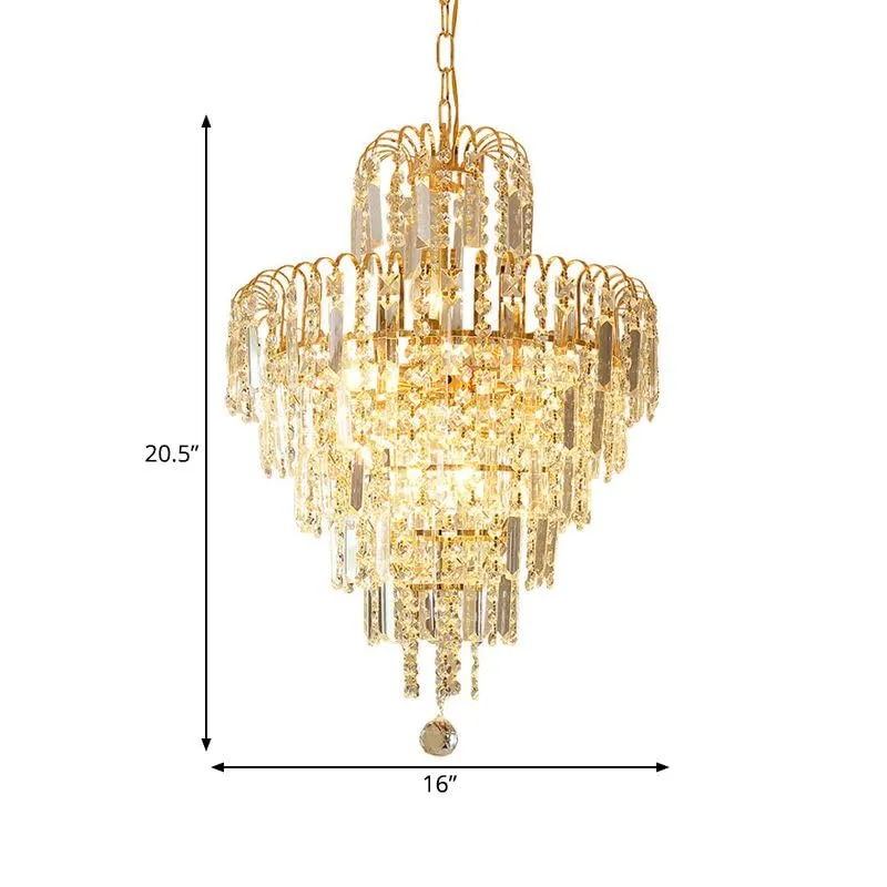 Gold 4-Light Crystal Ceiling view 3