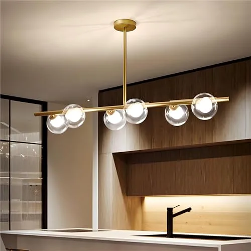 Gold 6-Light Glass Chandelier view 3