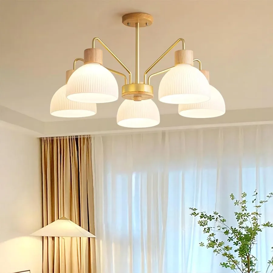 5-Light Glass Close to Ceiling view 1