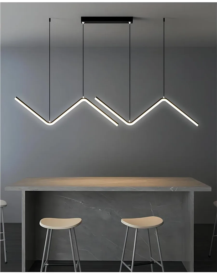Black 1-Light Aluminum Chandelier view 1