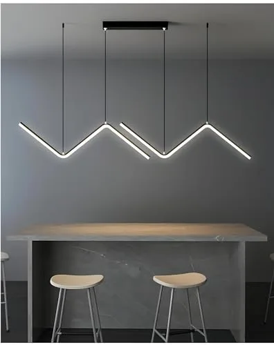 Black 1-Light Aluminum Chandelier view 2