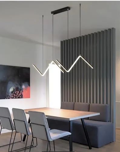 Black 1-Light Aluminum Chandelier view 3