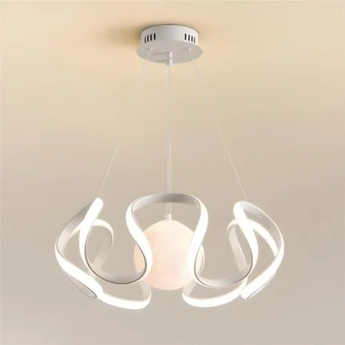 White 1-Light Chandelier view 2
