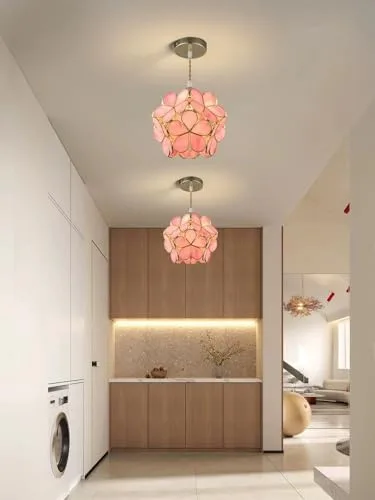Pink 1-Light Glass Ceiling view 3