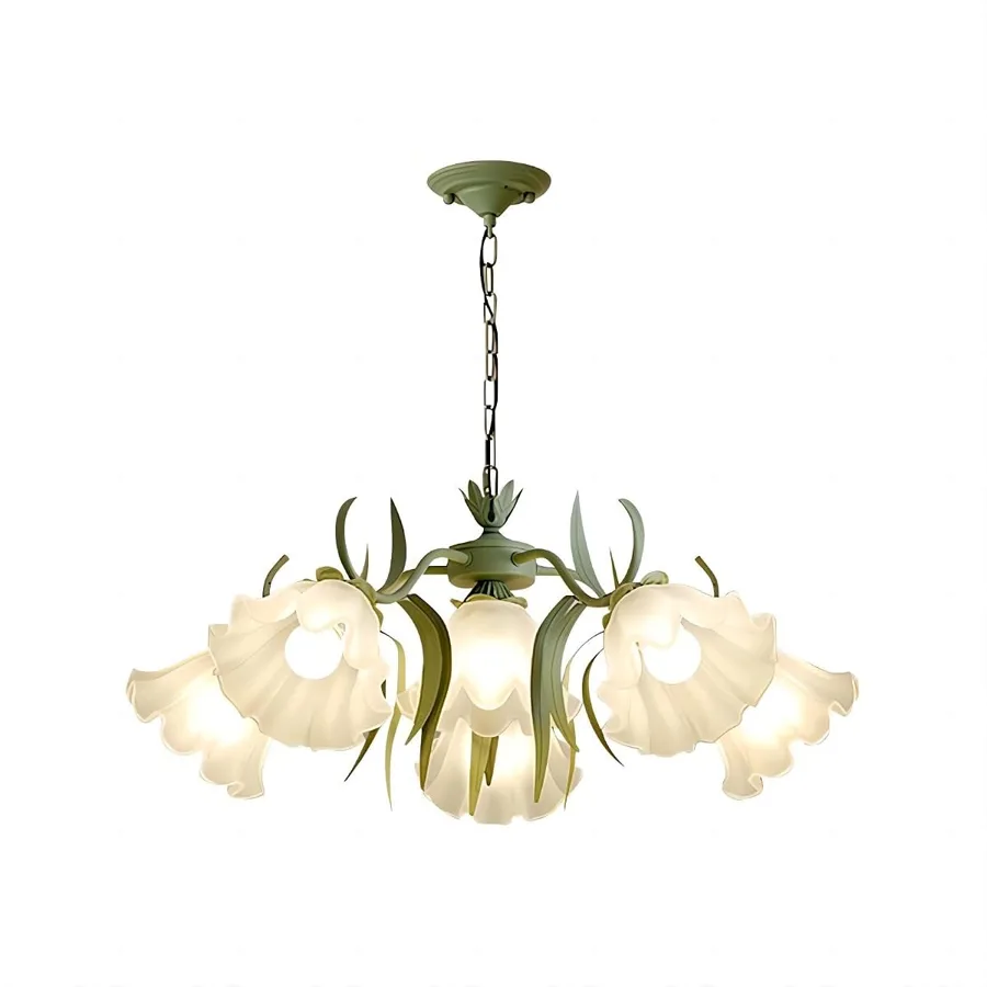 Green 6-Light Acrylic Pendant view 1