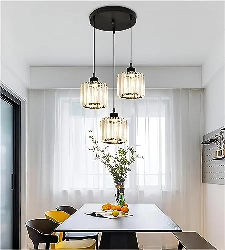 Black 3-Light Crystal Pendant view 3
