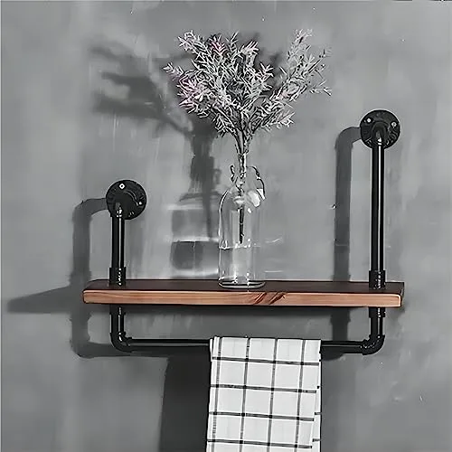 Industrial Pipe Shelving Wall Mounted, Iron Pipe Shelf with view 3